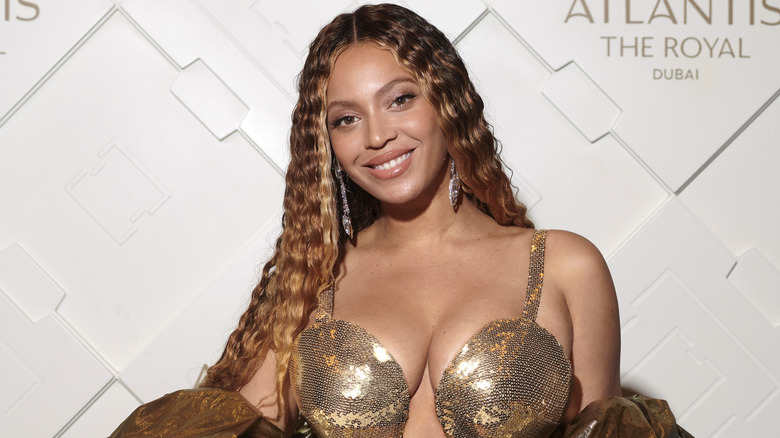 Beyonce, smiling