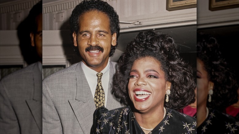 Oprah Winfrey and Stedman Graham laugh together in 1989