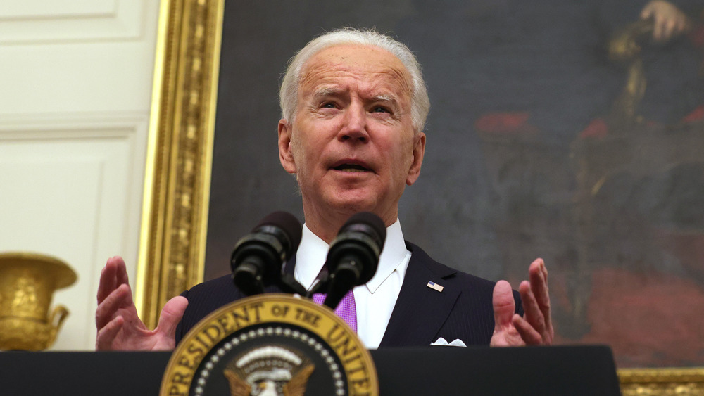 President Joe Biden speaks from the White House