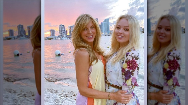 Marla Maples poses with Tiffany Trump at a beach in Miami