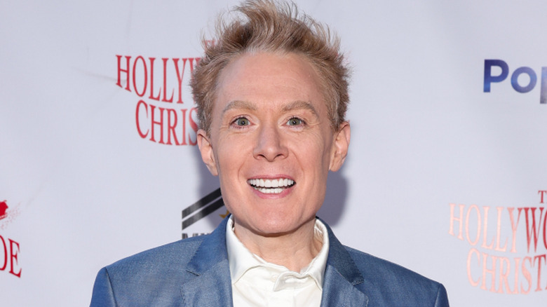 Clay Aiken wearing a blue suit