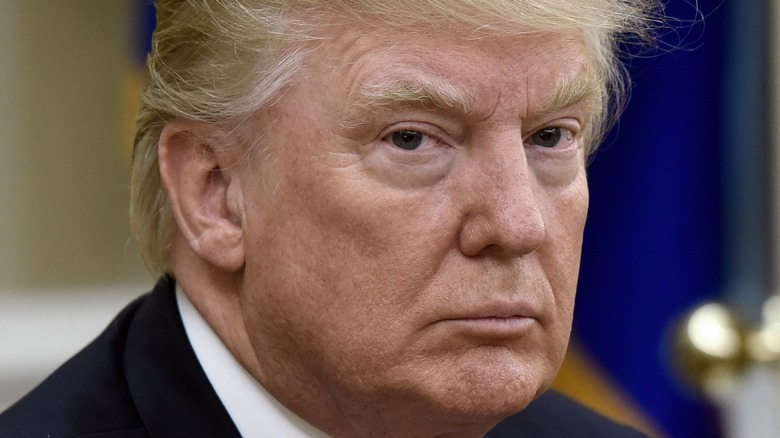 Donald Trump looks upset