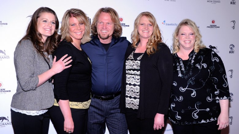 Sister Wives husband Kody Brown with his four wives (Meri, Janelle, Christine, and Robyn)