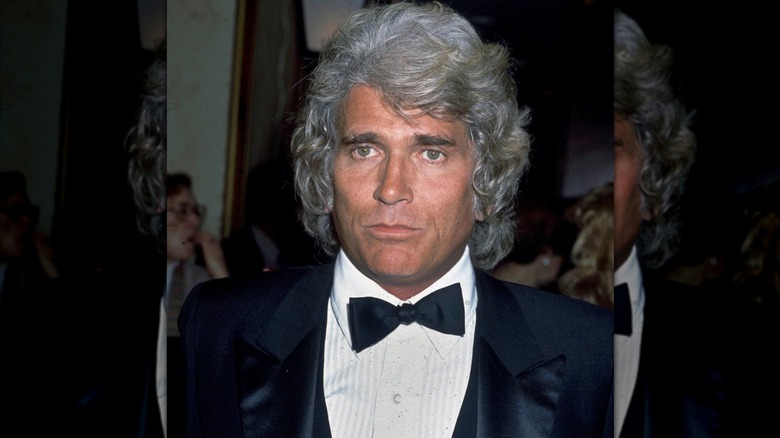 Michael Landon wears a tuxedo.