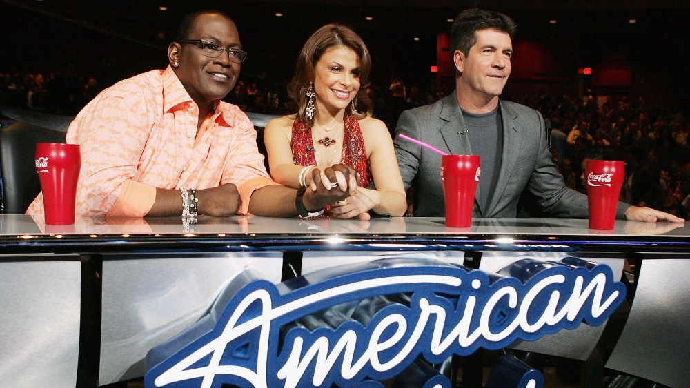 Randy Jackson, Paula Abdul, Simon Cowell at the judge's table