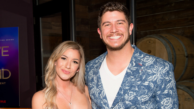 Amber Pike and Matt Barnett attend a "Love Is Blind" viewing party