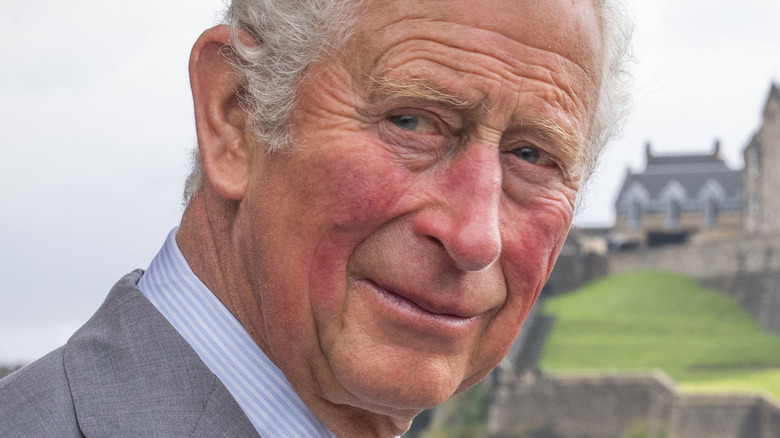 Prince Charles during a visit to Johnnie Walker Princes Street in 2021