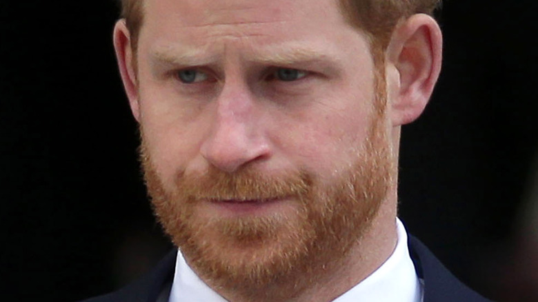 Prince Harry looking serious