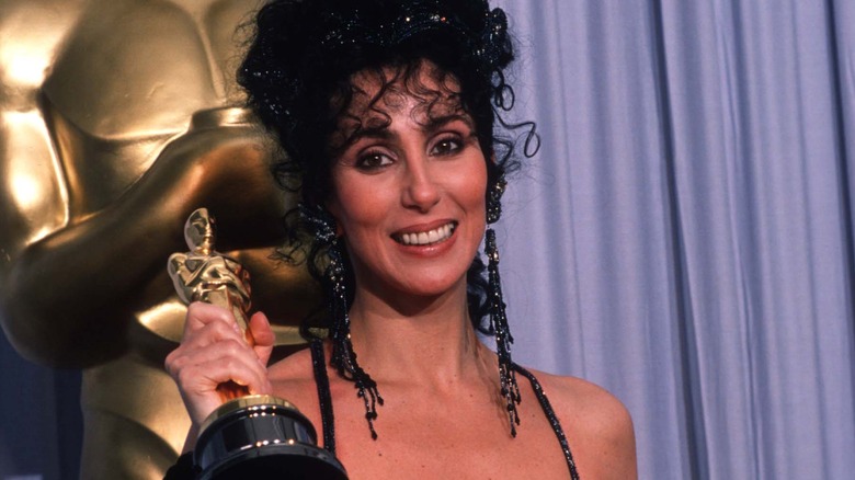 Cher with her Oscar