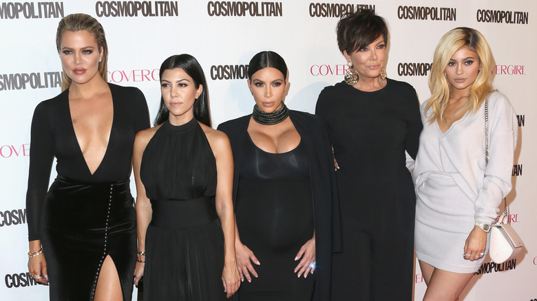 Kris Jenner and Khloe Kardashian, Kourtney Kardashian, Kim Kardashian and Kyle Jenner on the red carpet