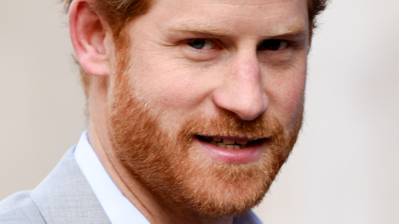 Prince Harry with serious expression