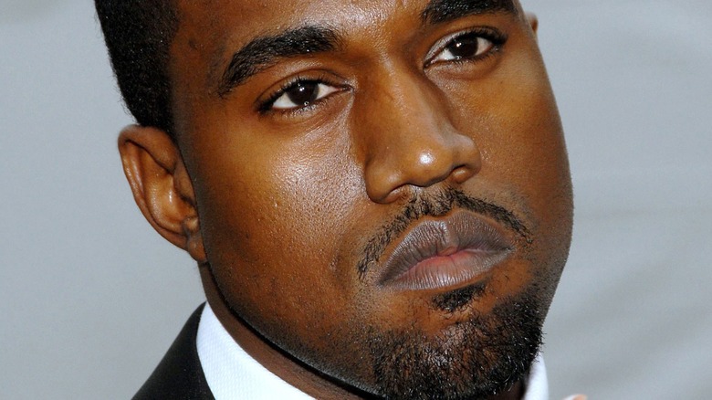 Kanye West looking serious