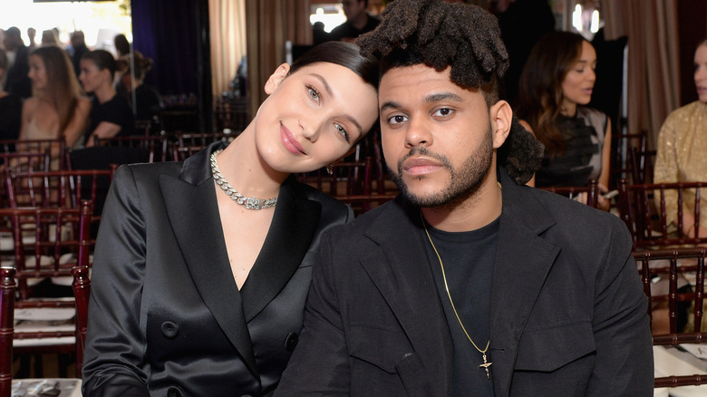Bella Hadid poses with The Weeknd
