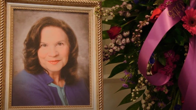Whitney Thore crying at her mother's funeral