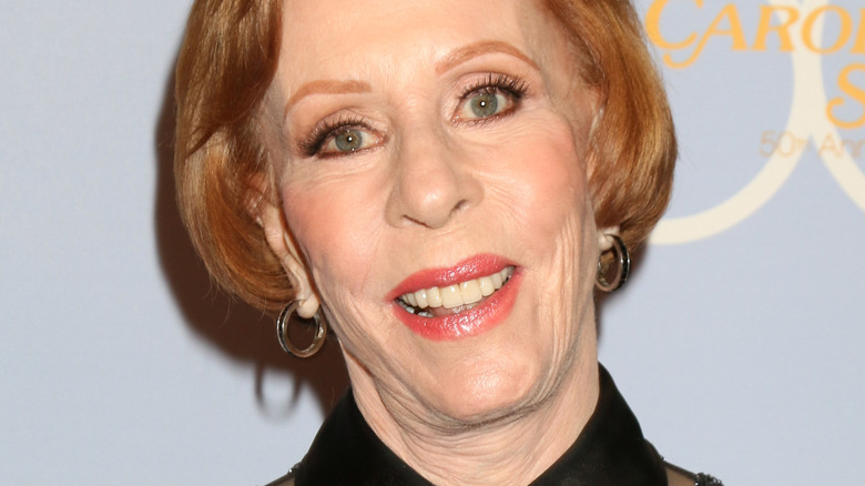 Carol Burnett smiling and looking at camera