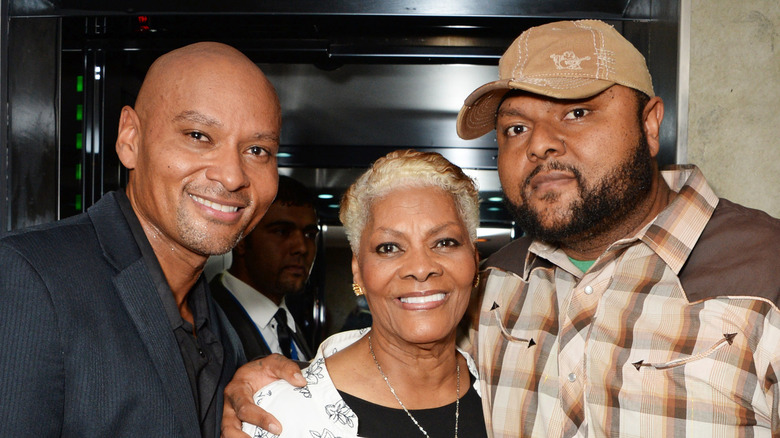 Dionne Warwick with sons Damon and David Elliott