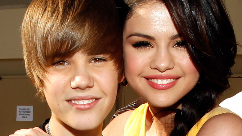 Justin Bieber and Selena Gomez smiling