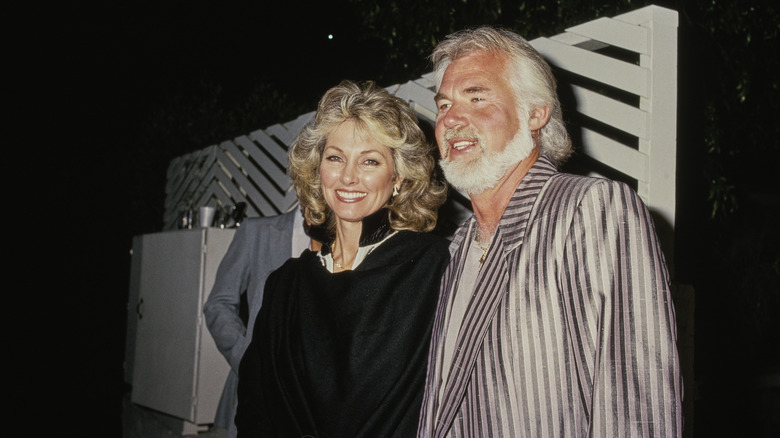 Kenny Rogers and wife Marianne Gordon at Spagos circa 1984.