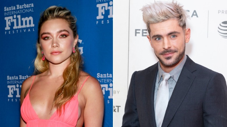 Florence Pugh and Zac Efrom side by side