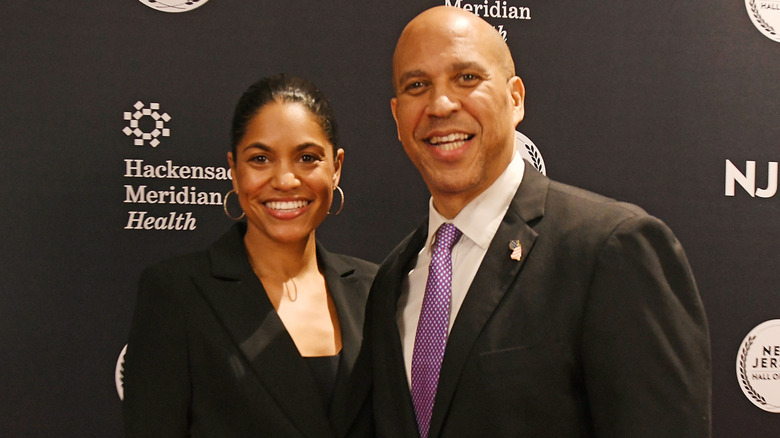 Cory Booker and Alexis Lewis at the 2025 New Jersey Hall Of Fame