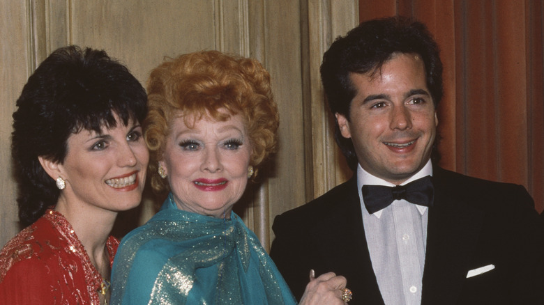 Lucille Ball with her children Lucie Arnaz and Desi Arnaz Jr.