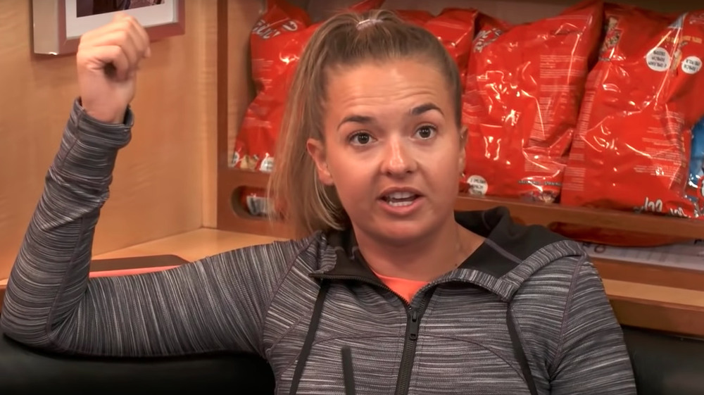 Daisy Kelliher looking irritated in a scene from Below Deck Sailing Yacht 