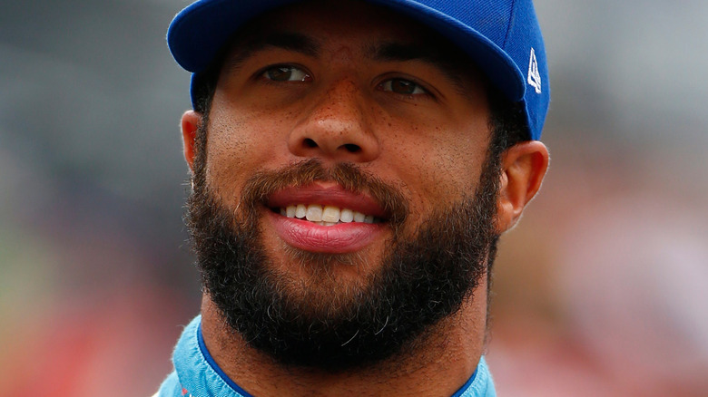 Bubba Wallace smiling 