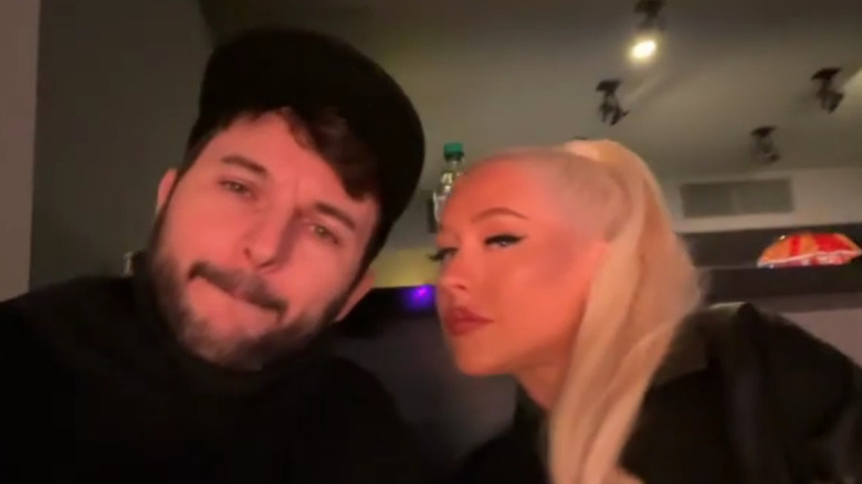 Matthew Rutler and Christina Aguilera pose for a selfie