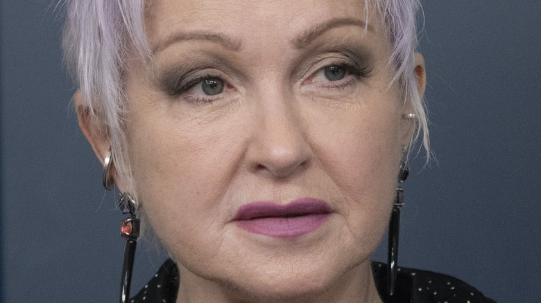 Cyndi Lauper staring