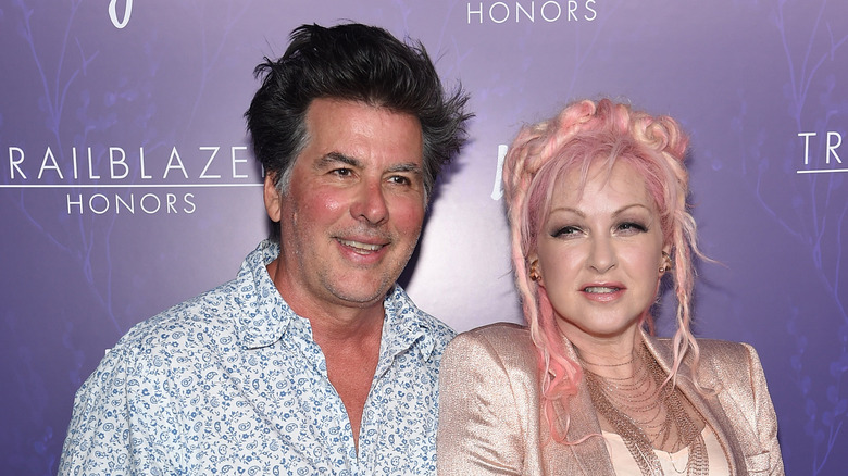 David Thornton and Cyndi Lauper smiling