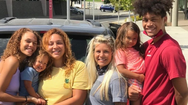Michelle Moyer with her kids and family