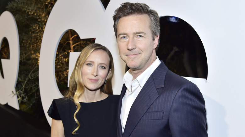Shauna Robertson and Edward Norton smiling