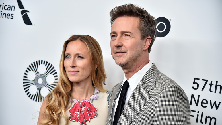 Shauna Robertson poses with Edward Norton 