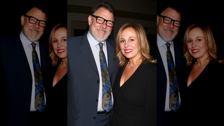 Jonathan Frakes and Genie Francis posing