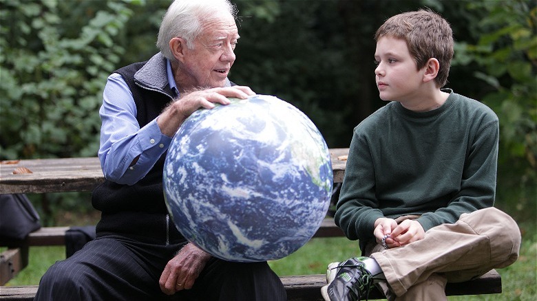 President Jimmy Carter talking to grandson Hugo James Wentzel