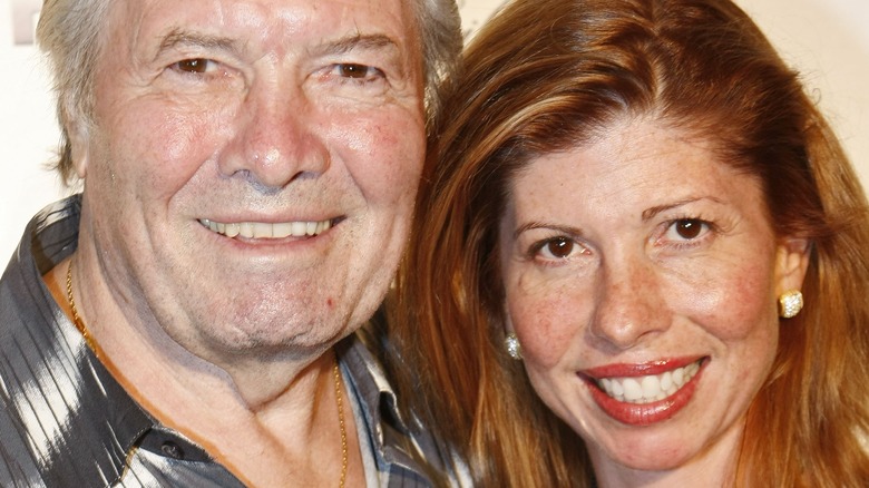 Chef Jacques Pepin and daughter Claudine posing on red carpet 