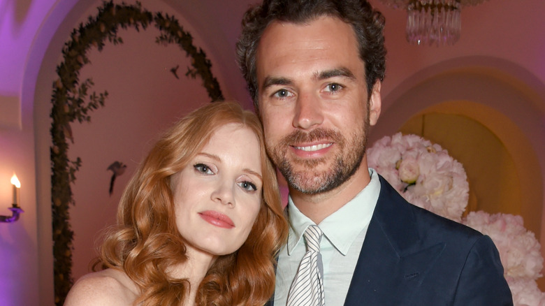 Jessica Chastain leans on Gian Luca Passi de Preposulo's shoulder