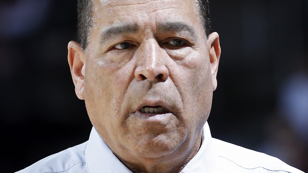 Kelvin Sampson reacts to a play on the court