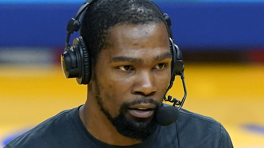 Kevin Durant with headset on