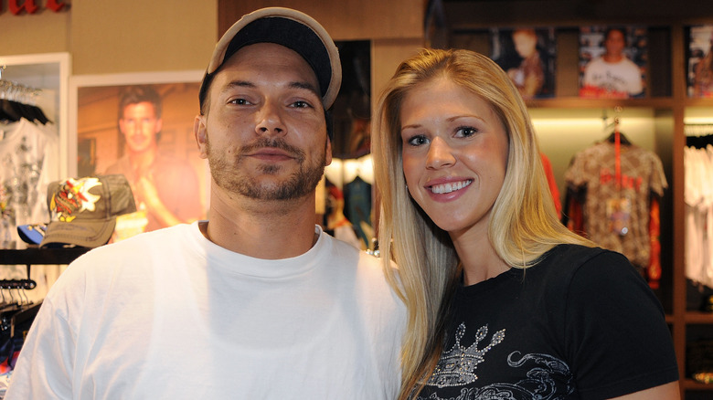 Kevin Federline posing with Victoria Prince