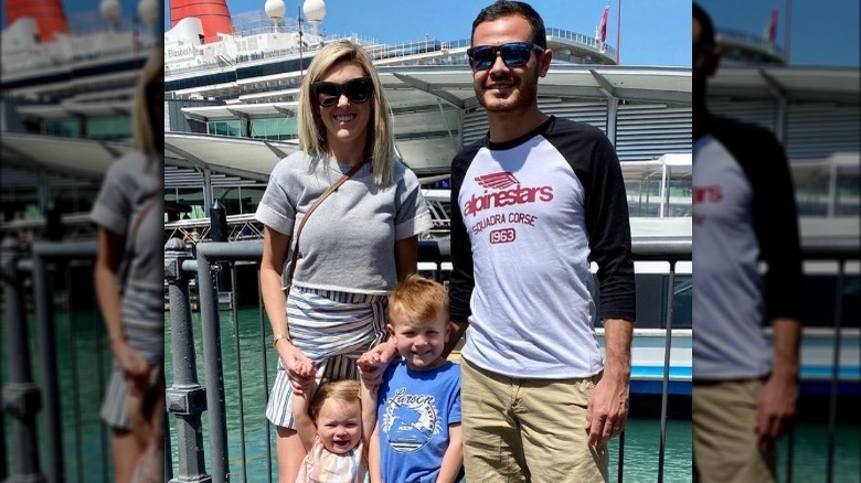 Katelyn Larson and Kyle Larson with their kids