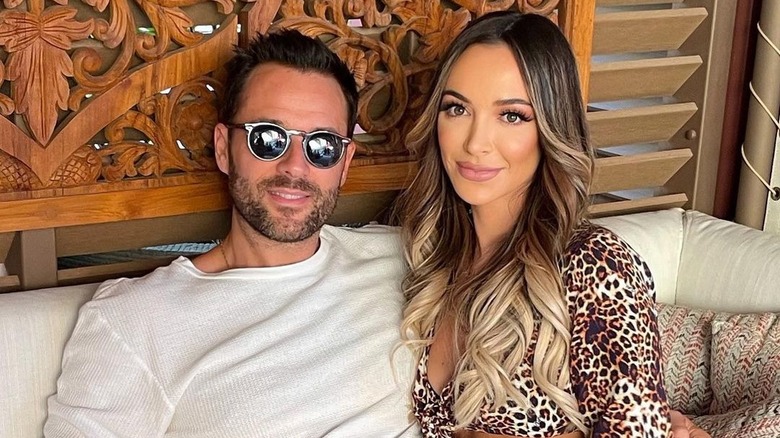 Farrah Brittany posing with her fiancé