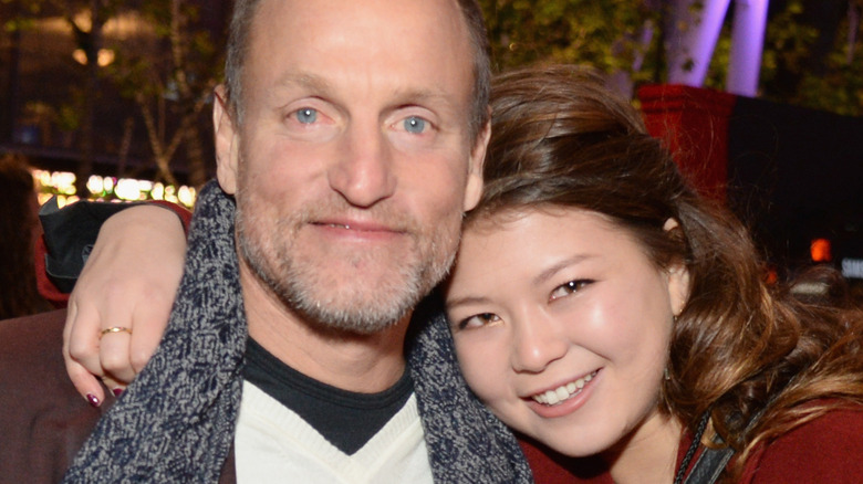 Woody Harrelson and daughter Zoe Harrelson posing