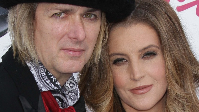 Michael Lockwood and Lisa Marie Presley posing