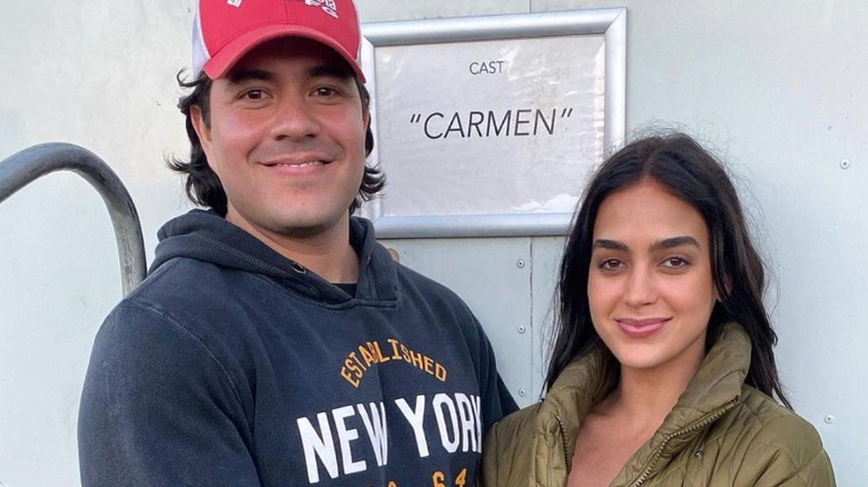 Xavier Zazueta, Melissa Barrera, posing