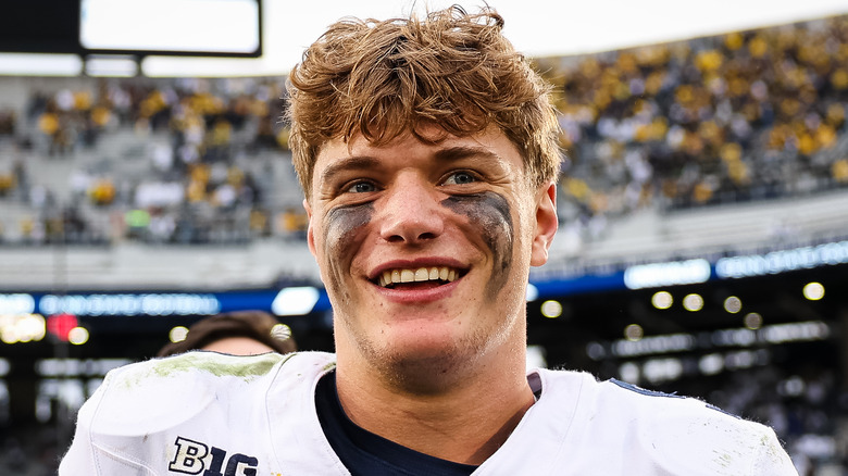 J.J. McCarthy on the football field