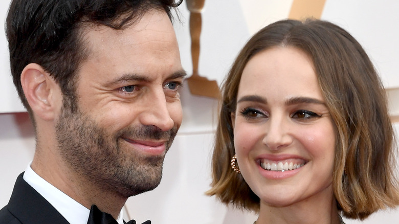 Benjamin Millepied and Natalie Portman smile