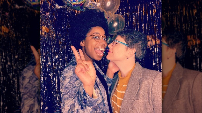 Diona Reasonover posing with Patricia Villetto