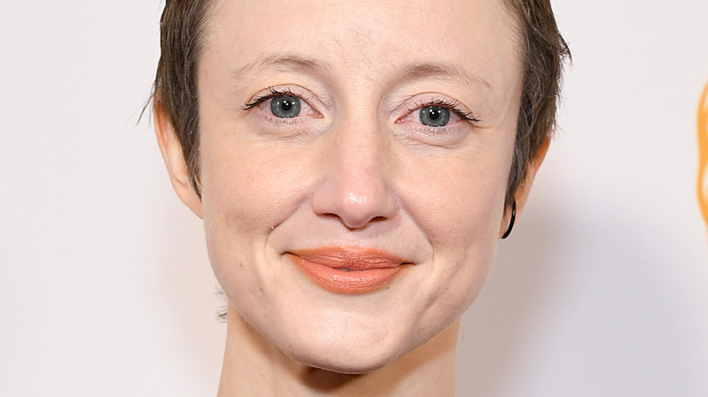 Andrea Riseborough smiling