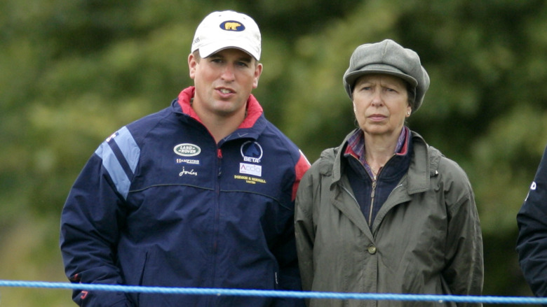 Peter Phillips and Princess Anne at an event